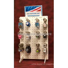 Geschenke Store Counter Top Double Sided White Pegboard Schlüsselanhänger Schlüsselanhänger Key Ring Display Großhandel